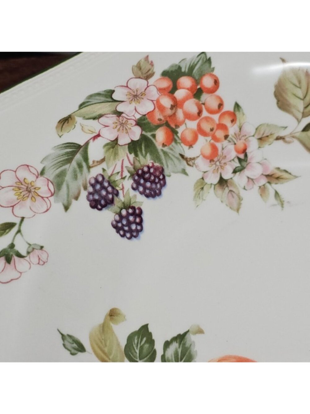 3 Johnson Brothers Fresh Fruit Bowl 9" large rim octagonal soup pasta green rim - Picture 7 of 9